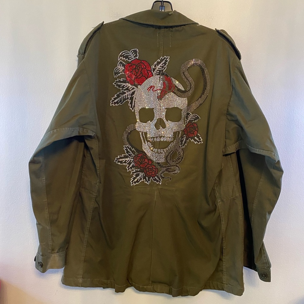 Furst of a kind vintage RHINESTONE SKULL JACKET⭐️ - Picture 7 of 11